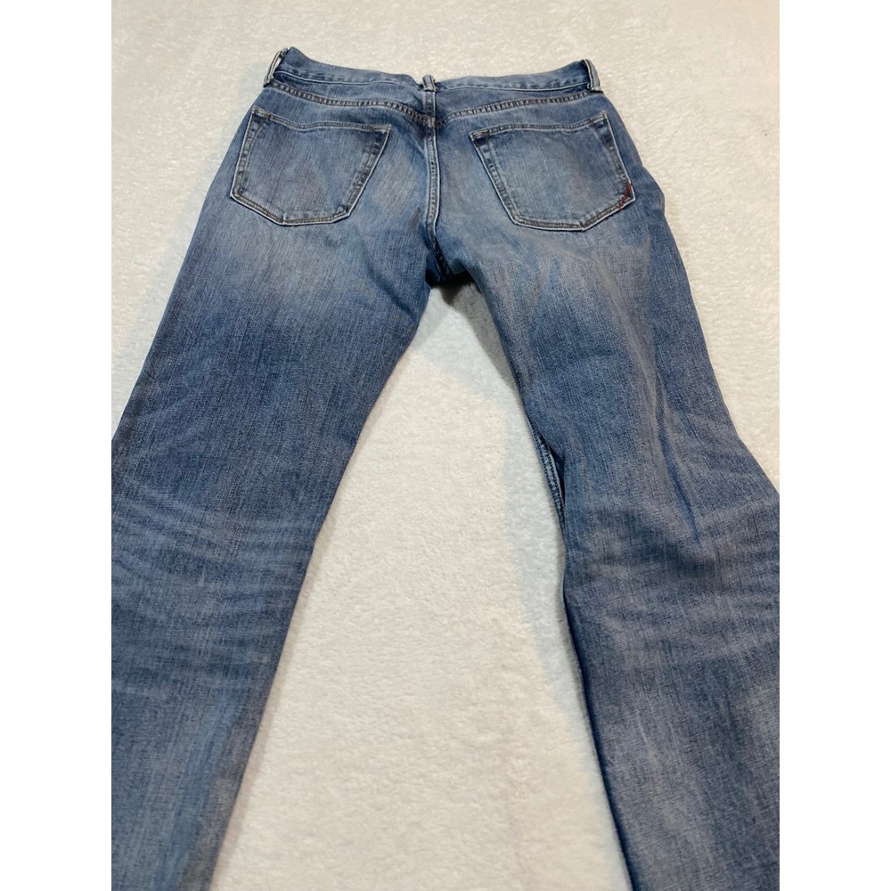 Banana Republic Straight Fit Indigo Blue Jeans Mens 30x32 Whisker Distressed - Picture 8 of 8